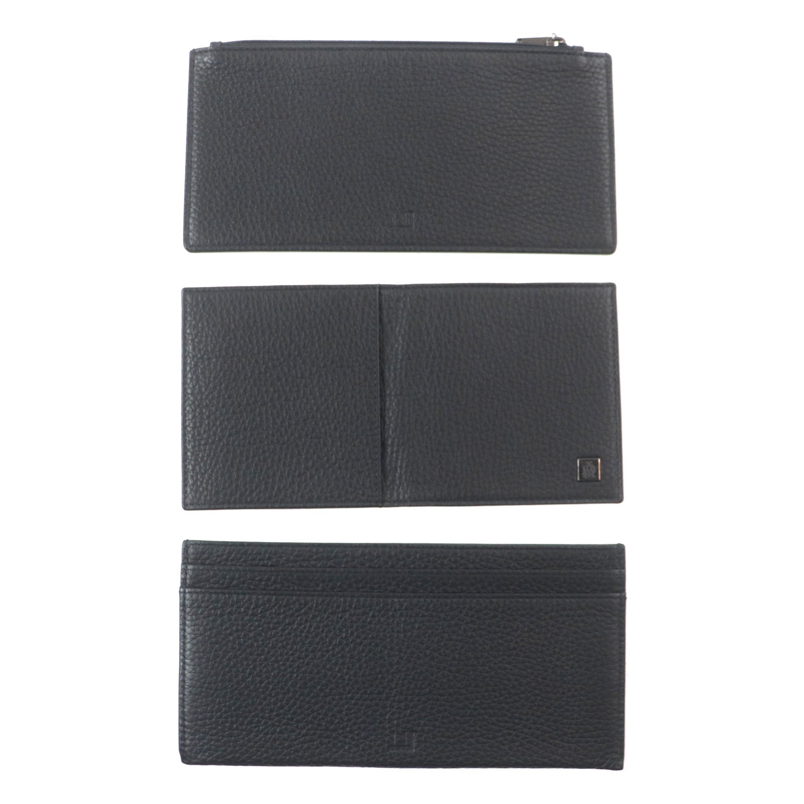 Excellent Dunhill Purse Logo Metal Travel Pouch Organizer Leather