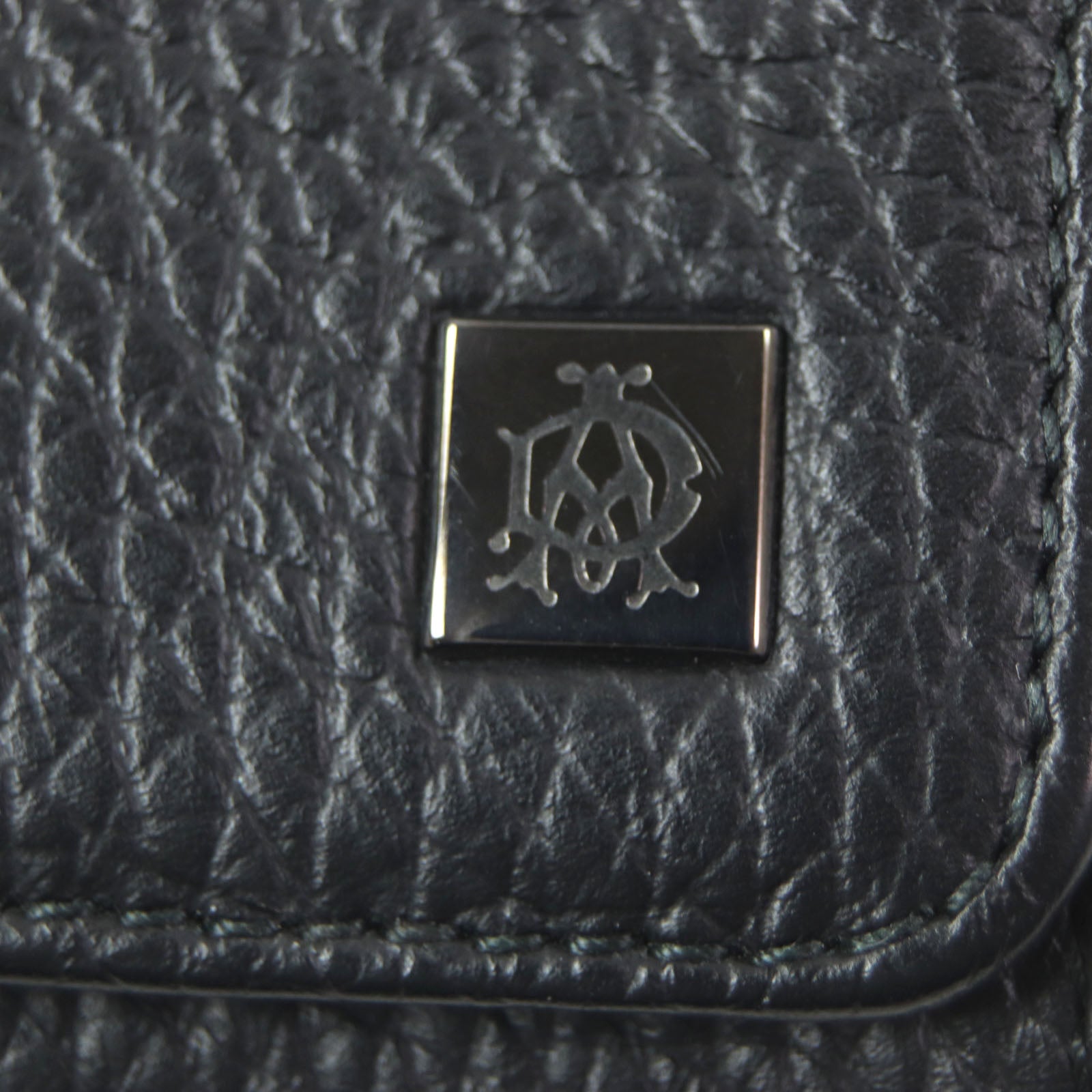 Excellent Dunhill Purse Logo Metal Travel Pouch Organizer Leather