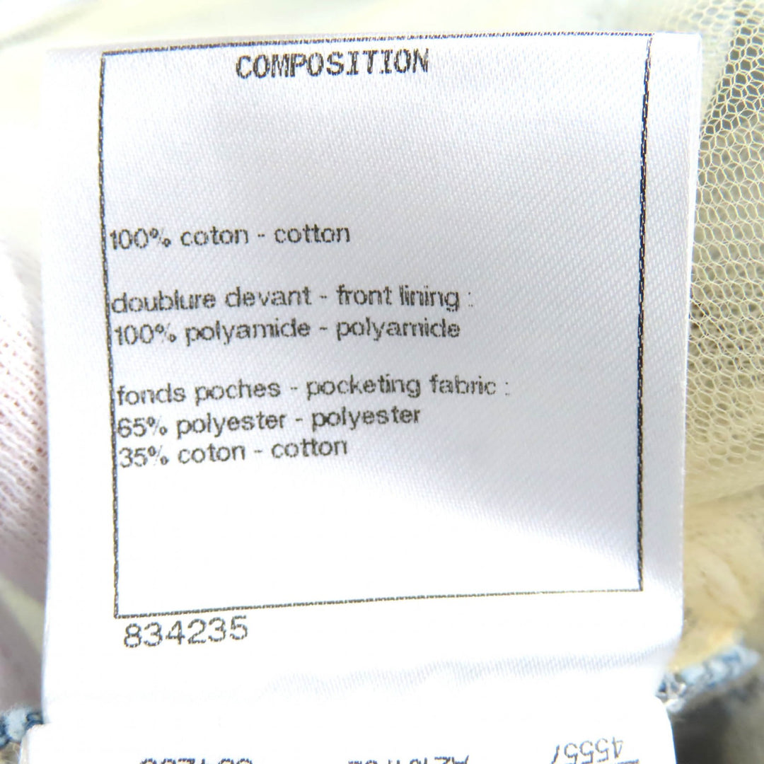 Excellent CHANEL Denim pants COCO Mark Button Indigo blue Women 34 P60217V46019