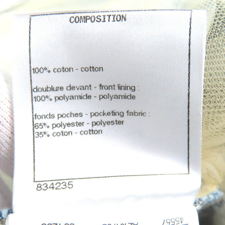Excellent CHANEL Denim pants COCO Mark Button Indigo blue Women 34 P60217V46019