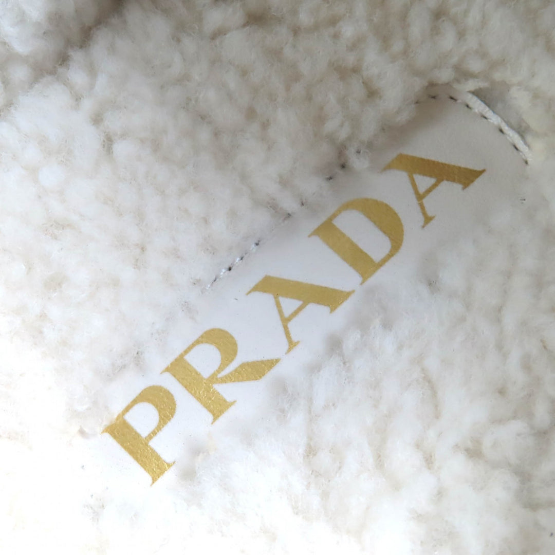 Pristine PRADA Sandals Suede shearling slippers Suede leather Women 37 1S711M