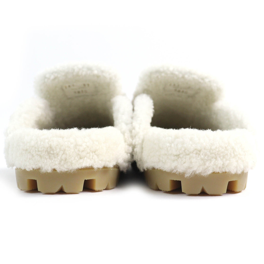 Pristine PRADA Sandals Suede shearling slippers Suede leather Women 37 1S711M