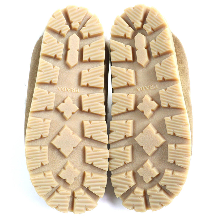 Pristine PRADA Sandals Suede shearling slippers Suede leather Women 37 1S711M