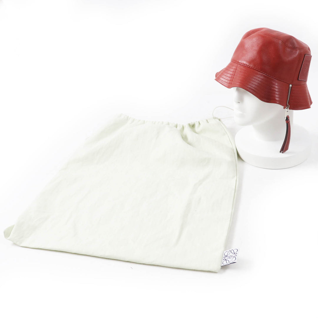 Excellent LOEWE hat Fisherman hat/bucket with anagram patch terracotta