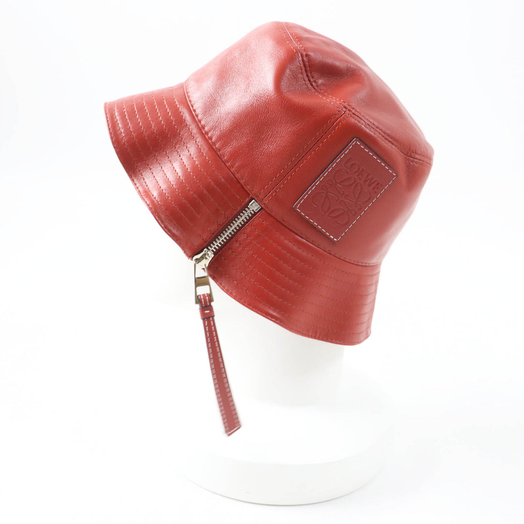 Excellent LOEWE hat Fisherman hat/bucket with anagram patch terracotta