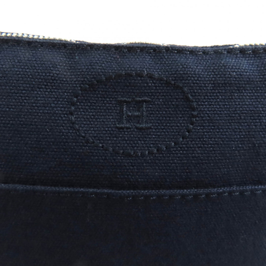 Excellent HERMES Cosmetics Pouch Bored Pouch PM H logo embroidery Navy Women
