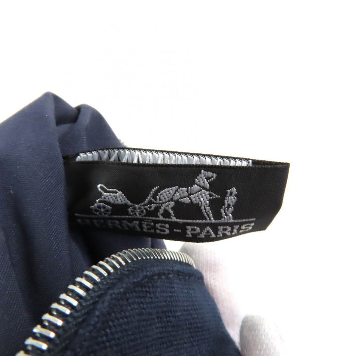 Excellent HERMES Cosmetics Pouch Bored Pouch PM H logo embroidery Navy Women