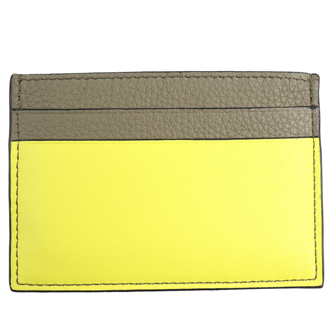 Pristine LOEWE Card Case Signature Plain Cardholder Brown yellow leather Women