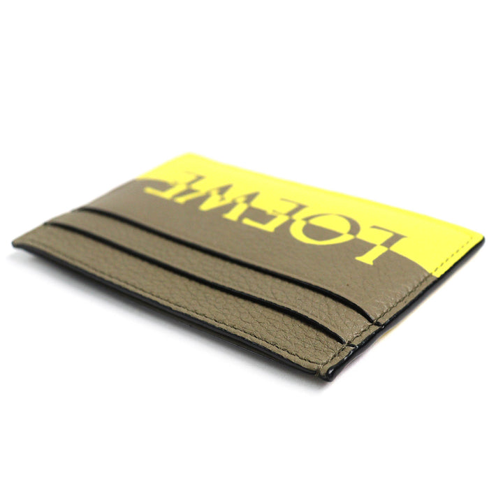 Pristine LOEWE Card Case Signature Plain Cardholder Brown yellow leather Women