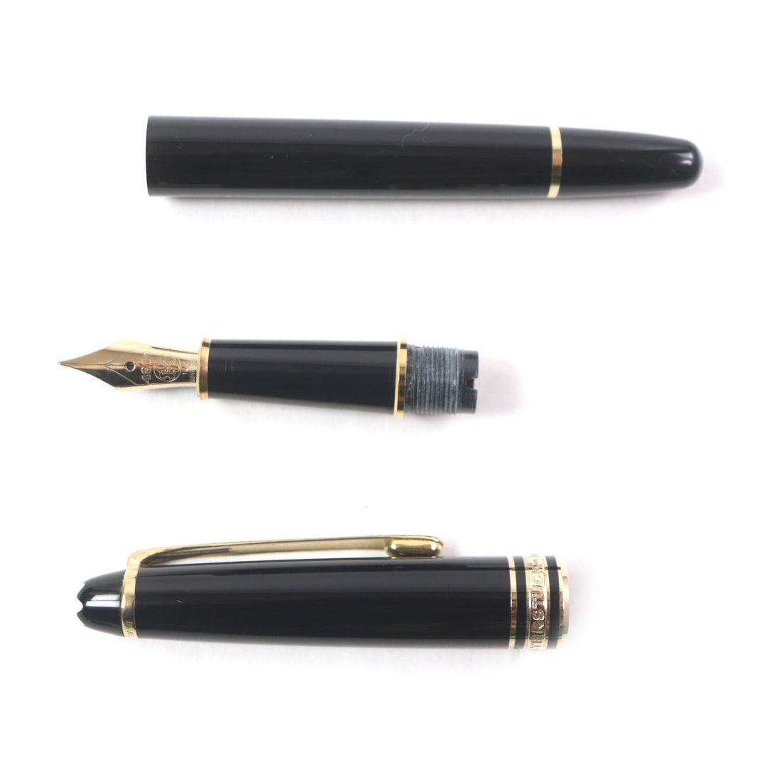 MONTBLANC fountain pen Meisterstück Classic white star Black gold 14K mens