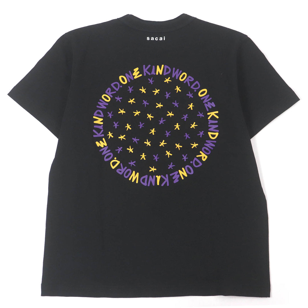Pristine Sacai Short sleeve T-shirt Eric Haze graphic print black cotton mens 0 23-0466S