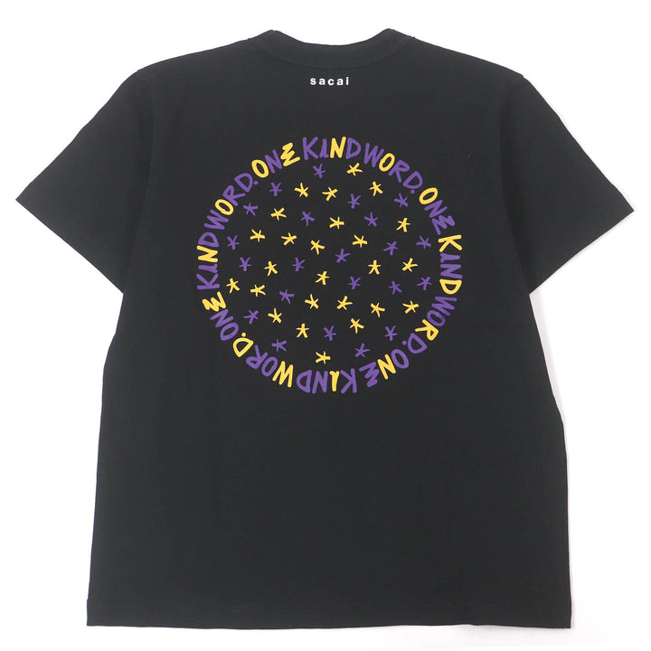 Pristine Sacai Short sleeve T-shirt Eric Haze graphic print black cotton mens 0 23-0466S