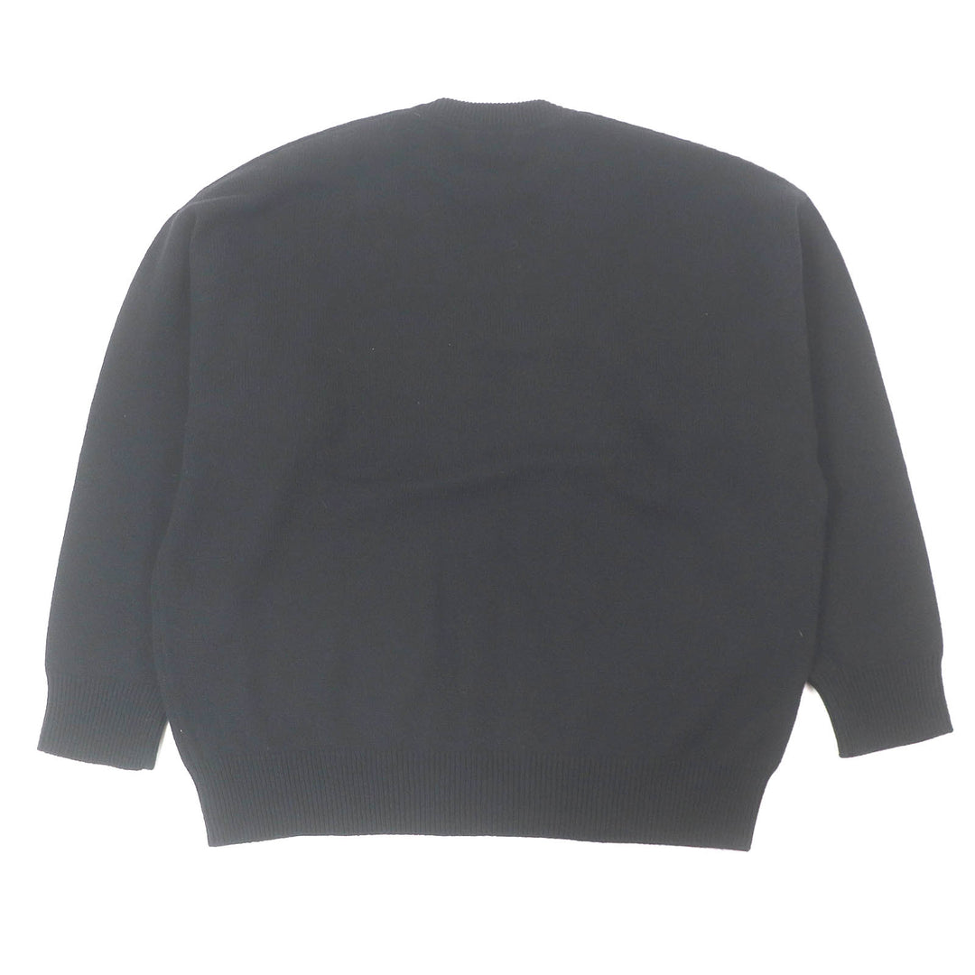 Excellent BALENCIAGA sweater WARDROBE UNISEX logo embroidered knit black cashmere mens XS