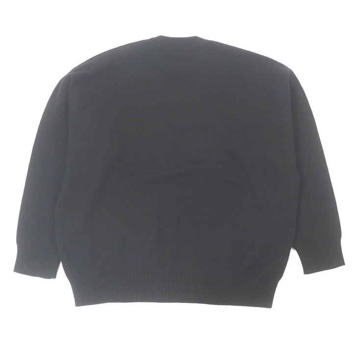 Excellent BALENCIAGA sweater WARDROBE UNISEX logo embroidered knit black cashmere mens XS