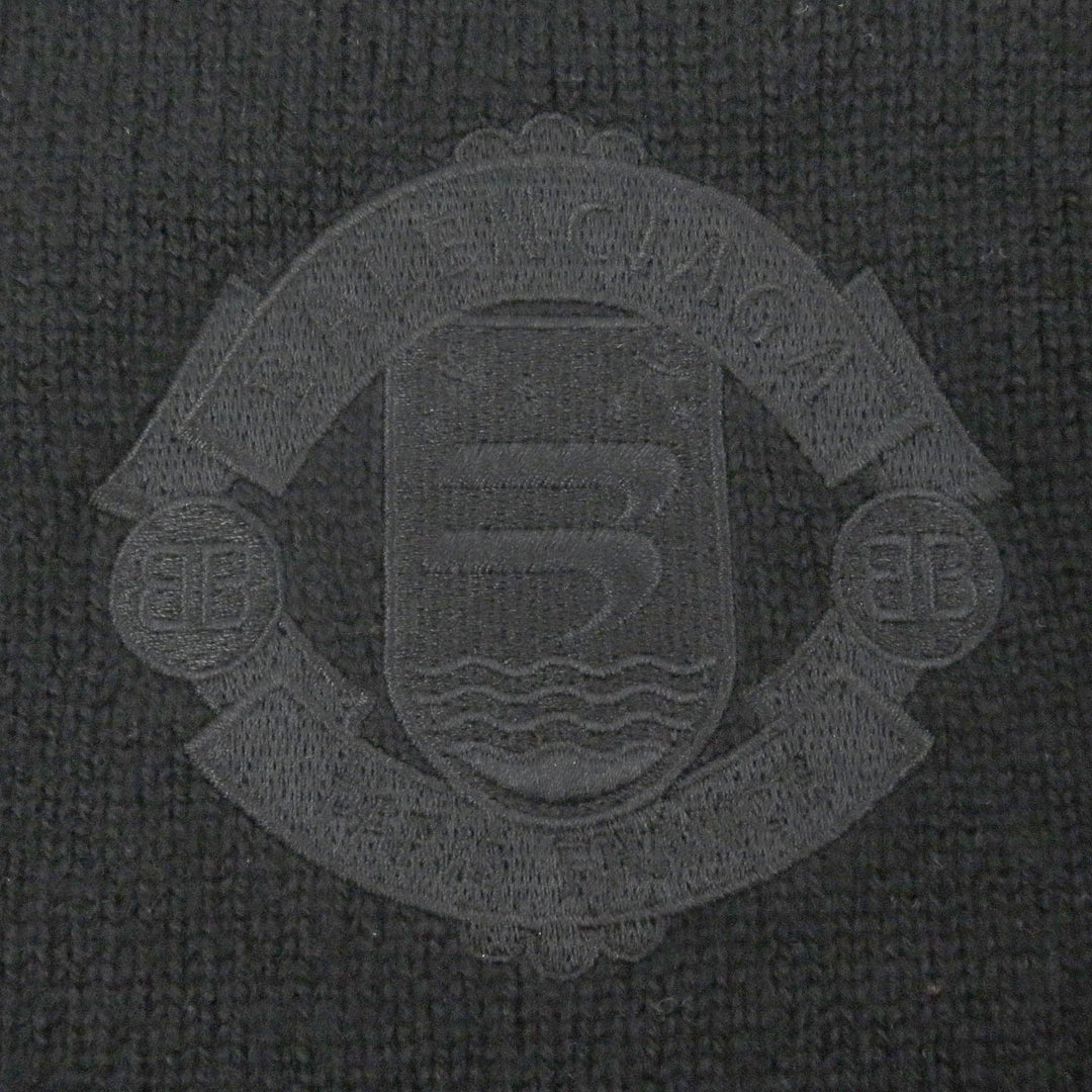 Excellent BALENCIAGA sweater WARDROBE UNISEX logo embroidered knit black cashmere mens XS