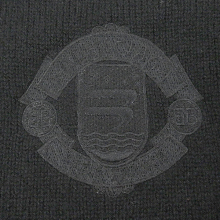 Excellent BALENCIAGA sweater WARDROBE UNISEX logo embroidered knit black cashmere mens XS