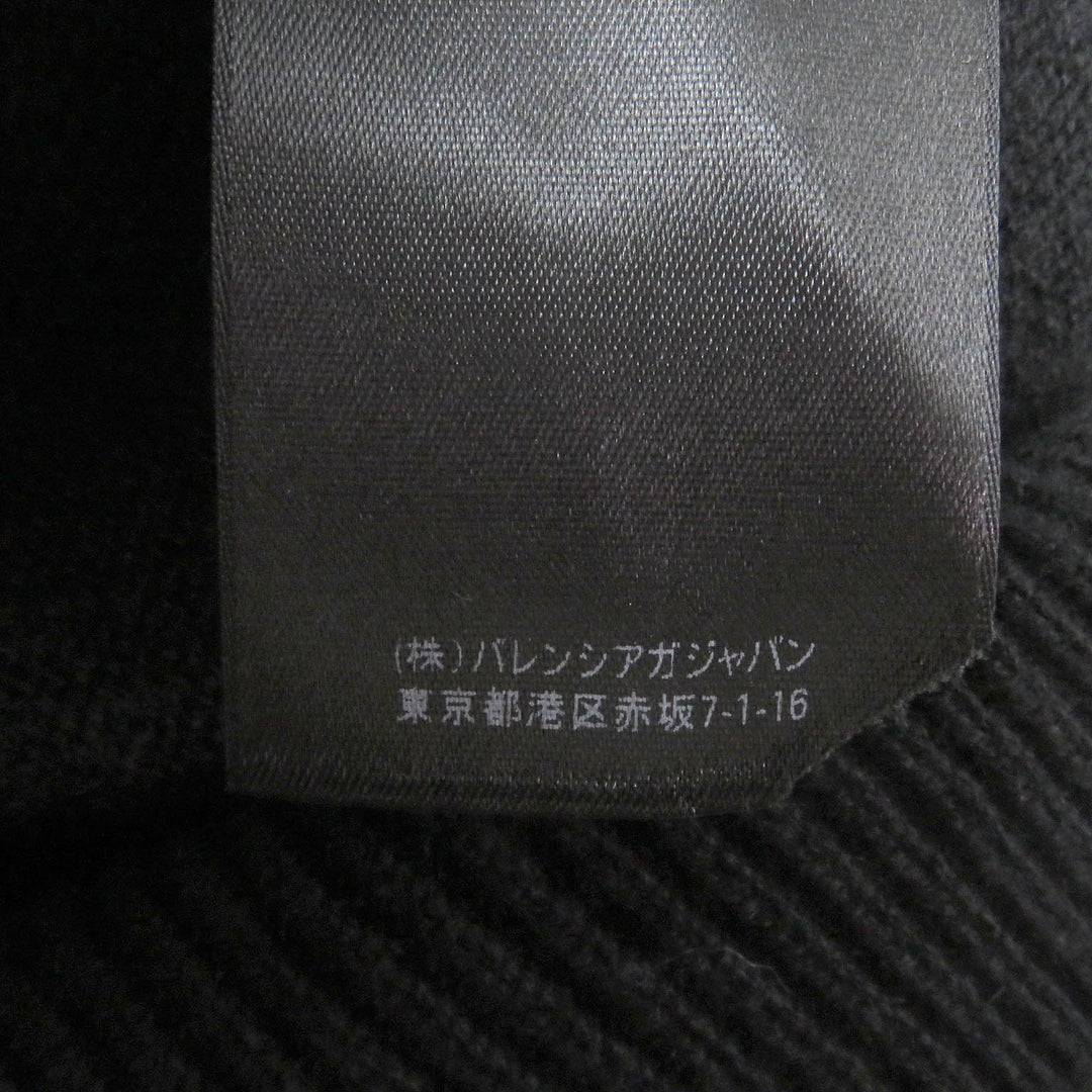 Excellent BALENCIAGA sweater WARDROBE UNISEX logo embroidered knit black cashmere mens XS