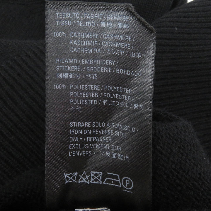 Excellent BALENCIAGA sweater WARDROBE UNISEX logo embroidered knit black cashmere mens XS