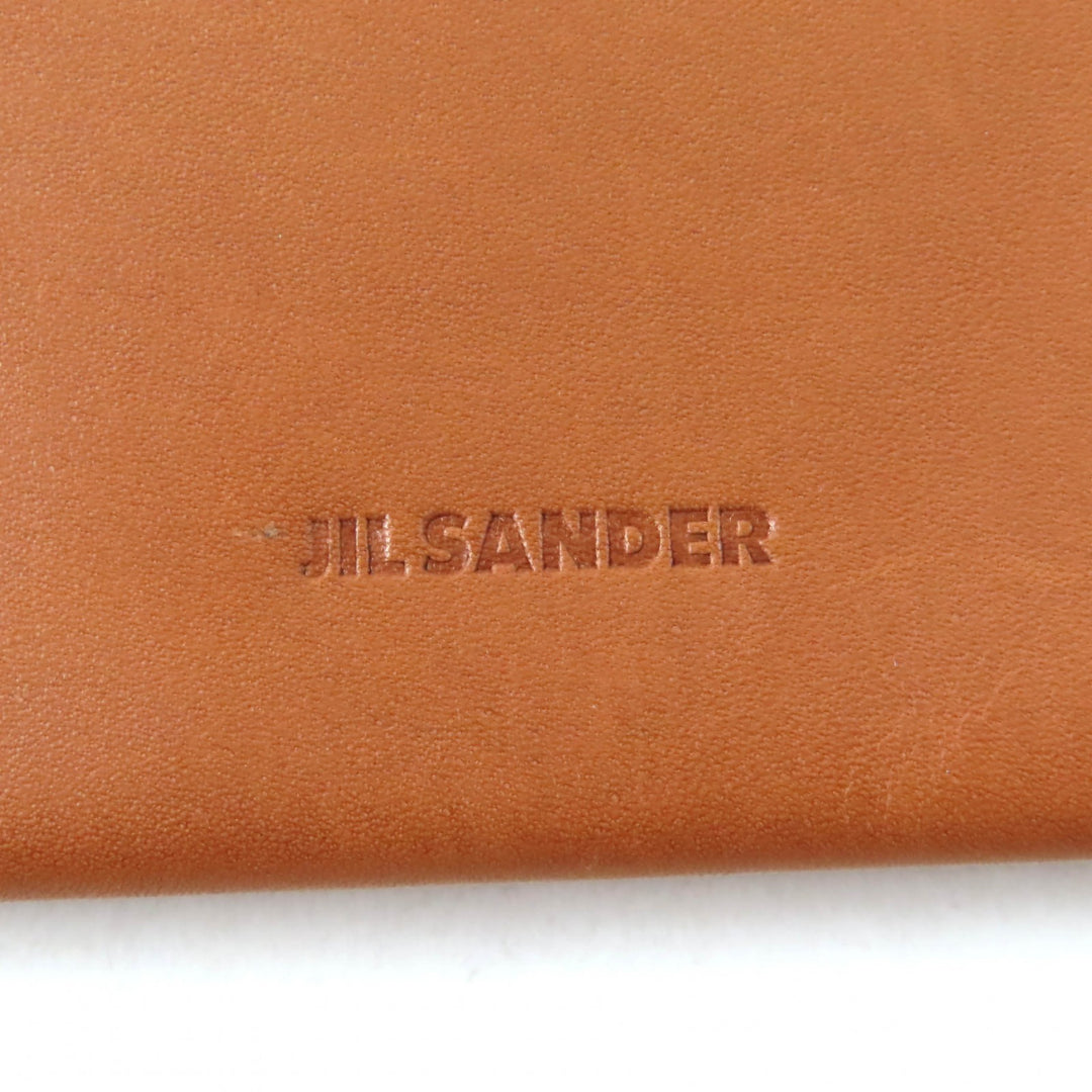 Pristine JIL SANDER Waist bag RIVET WALLET BELT Rivet wallet belt Brown leather