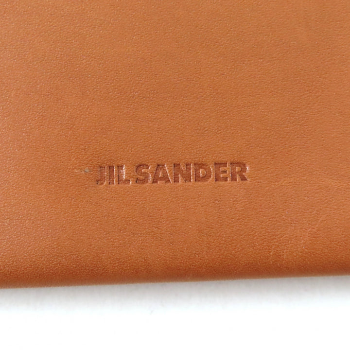 Pristine JIL SANDER Waist bag RIVET WALLET BELT Rivet wallet belt Brown leather