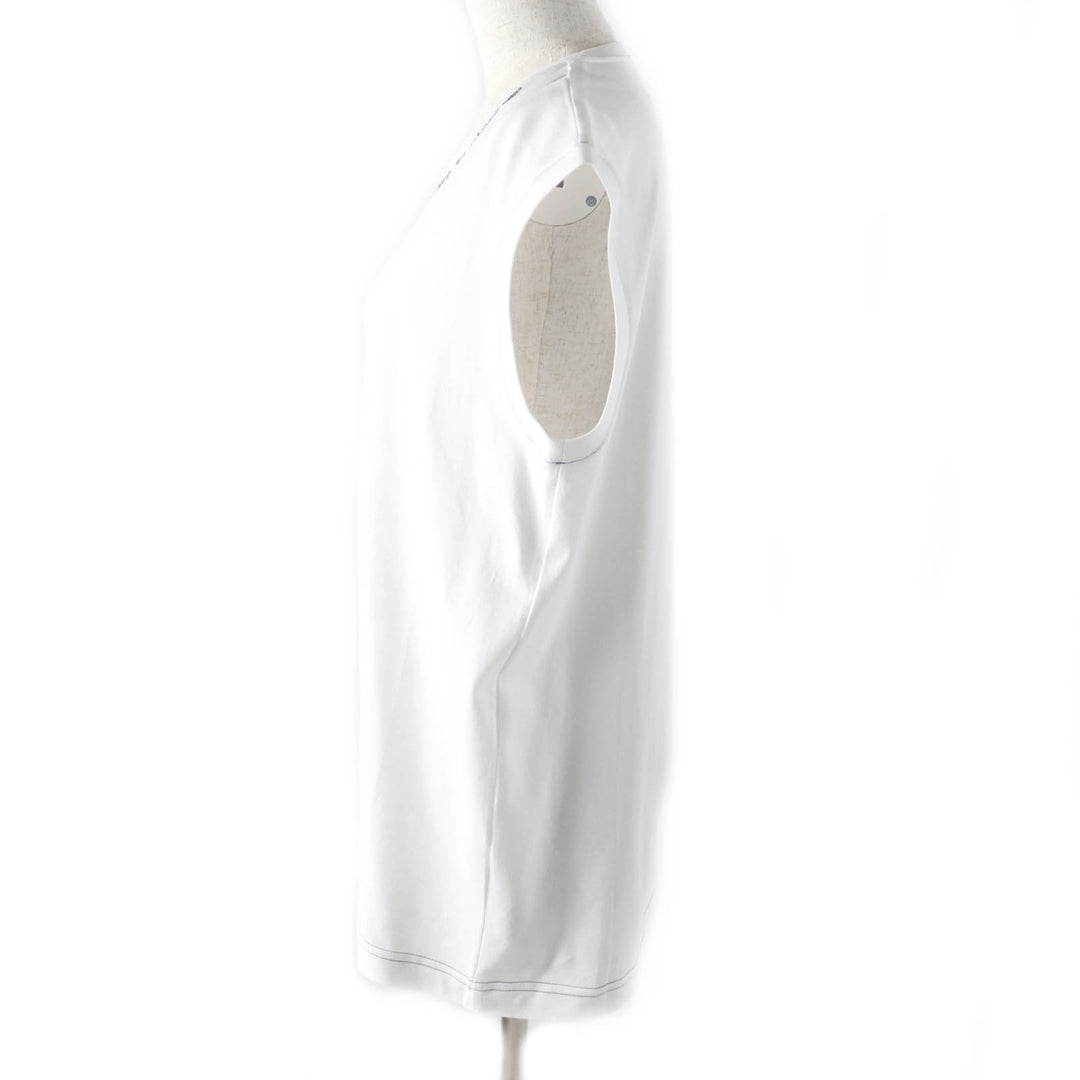Excellent DOLCE&GABBANA T-shirt Embroidered logo Sleeveless white cotton Women