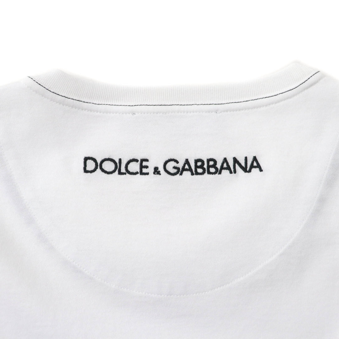 Excellent DOLCE&GABBANA T-shirt Embroidered logo Sleeveless white cotton Women