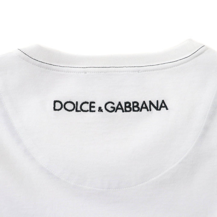 Excellent DOLCE&GABBANA T-shirt Embroidered logo Sleeveless white cotton Women