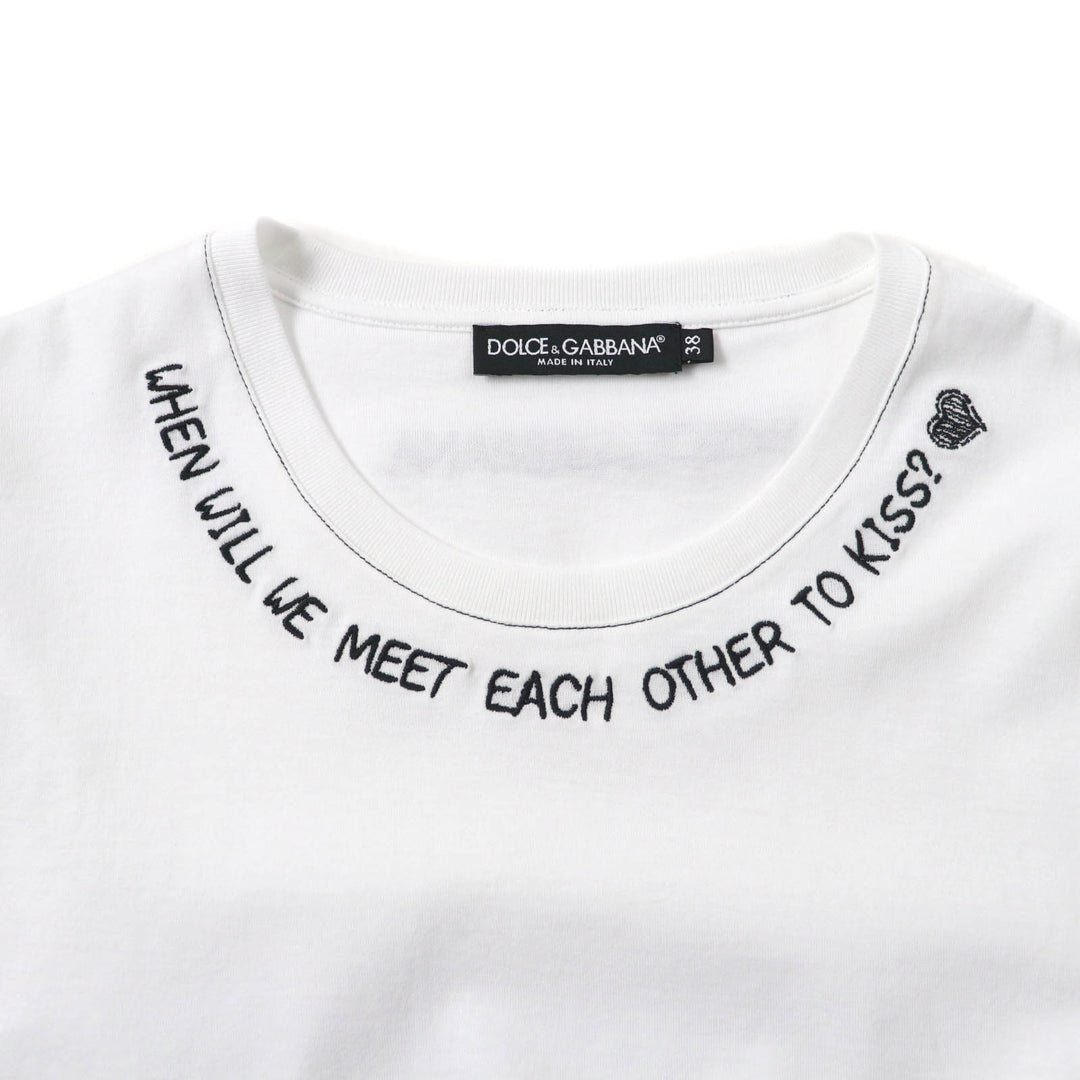 Excellent DOLCE&GABBANA T-shirt Embroidered logo Sleeveless white cotton Women