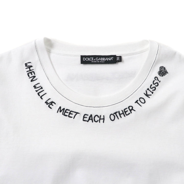 Excellent DOLCE&GABBANA T-shirt Embroidered logo Sleeveless white cotton Women