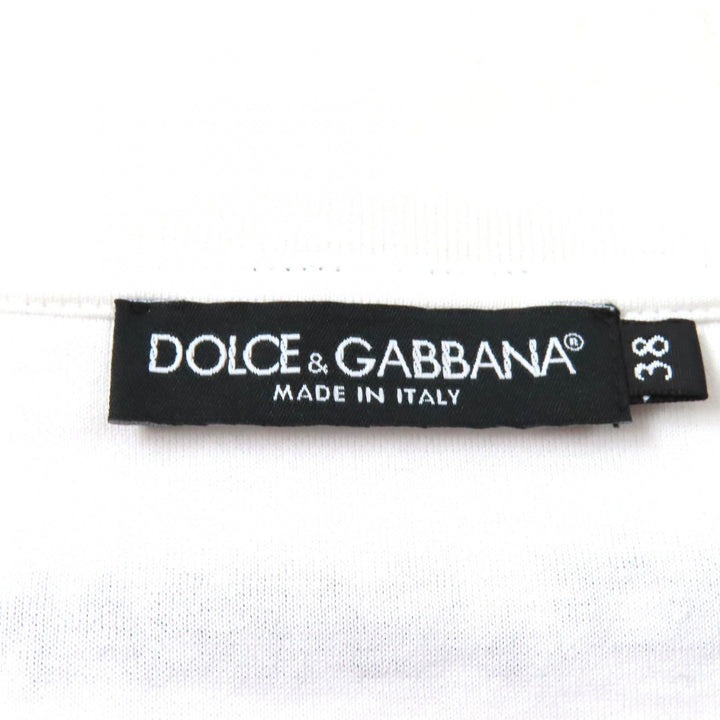 Excellent DOLCE&GABBANA T-shirt Embroidered logo Sleeveless white cotton Women