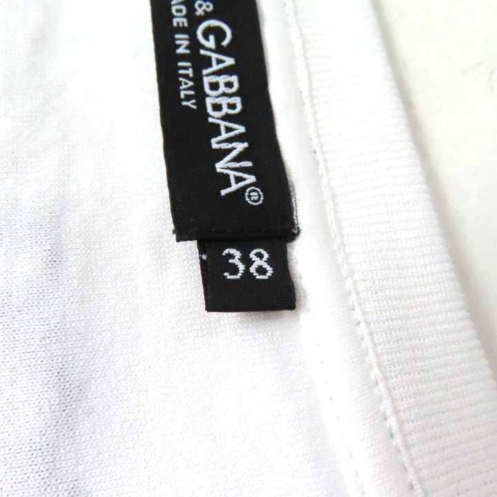 Excellent DOLCE&GABBANA T-shirt Embroidered logo Sleeveless white cotton Women