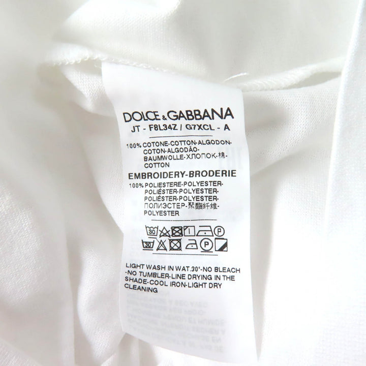 Excellent DOLCE&GABBANA T-shirt Embroidered logo Sleeveless white cotton Women