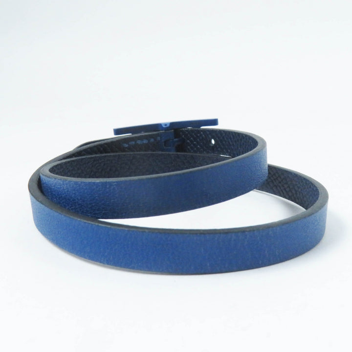 Great HERMES bracelet Beapi de Bourtour Navy leather Women