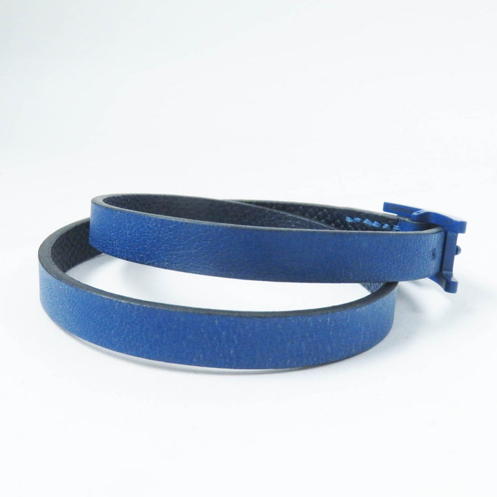 Great HERMES bracelet Beapi de Bourtour Navy leather Women