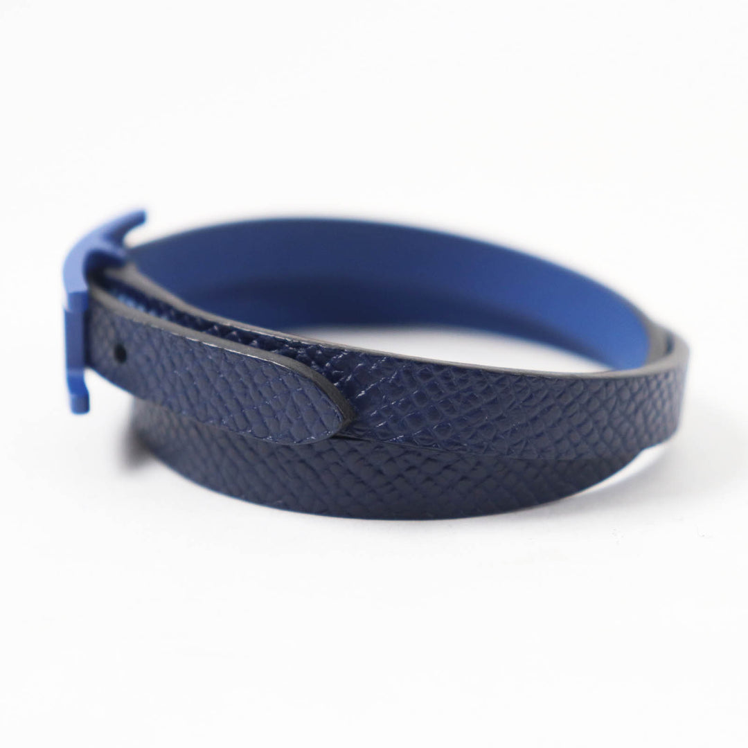 Great HERMES bracelet Beapi de Bourtour Navy leather Women