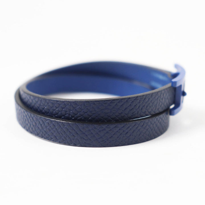 Great HERMES bracelet Beapi de Bourtour Navy leather Women