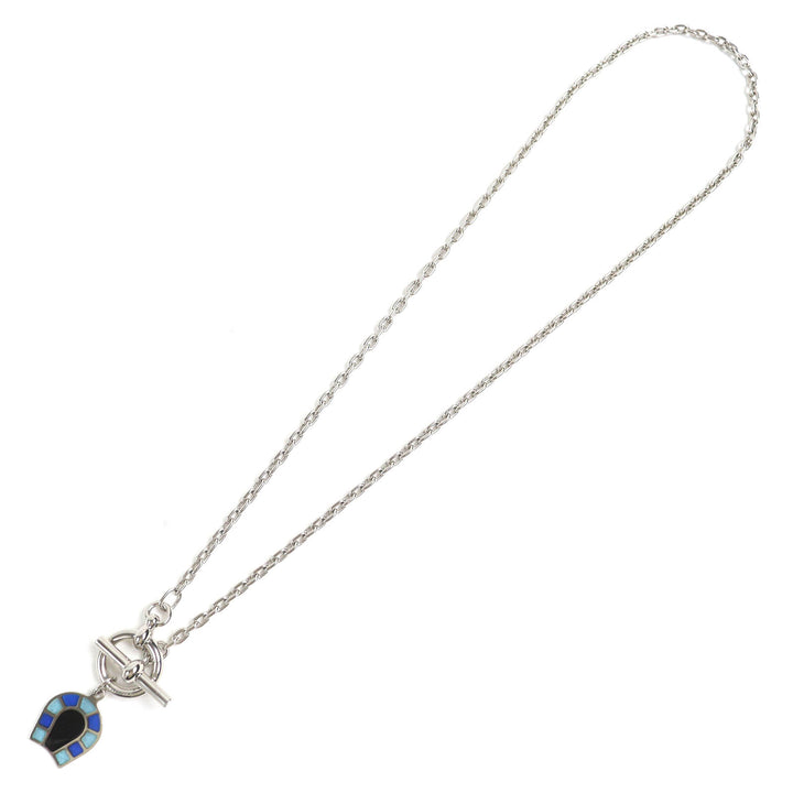 Great HERMES Necklace Necklace Helios Faire a Cheval Horseshoe Pendant enamel