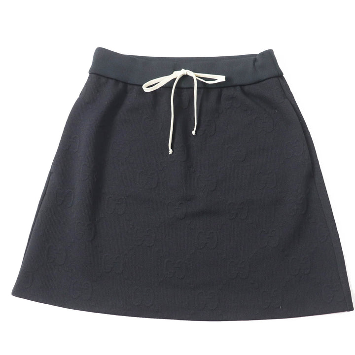 Excellent GUCCI skirt GG pattern jersey jacquard black polyester Women S 655183
