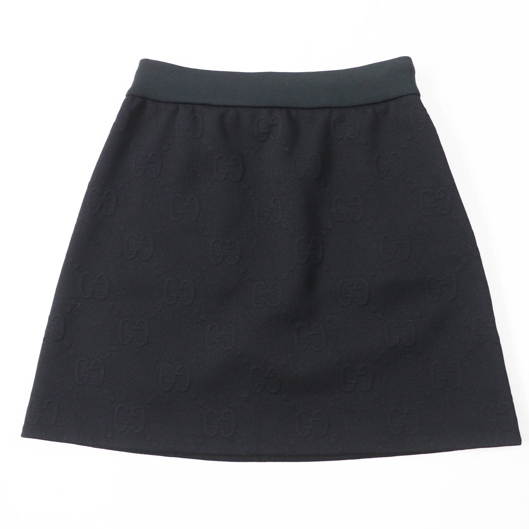 Excellent GUCCI skirt GG pattern jersey jacquard black polyester Women S 655183