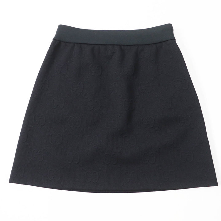 Excellent GUCCI skirt GG pattern jersey jacquard black polyester Women S 655183