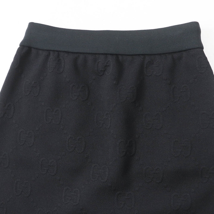 Excellent GUCCI skirt GG pattern jersey jacquard black polyester Women S 655183