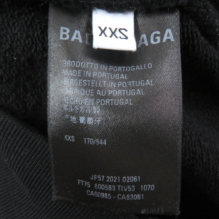 Great BALENCIAGA hoodie Campaign logo print oversized black cotton mens XXS