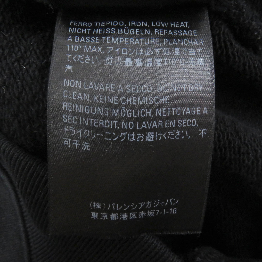 Great BALENCIAGA hoodie Campaign logo print oversized black cotton mens XXS