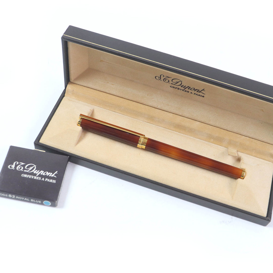 Great Dupont fountain pen Montparnasse Cap type brown marble 18K mens