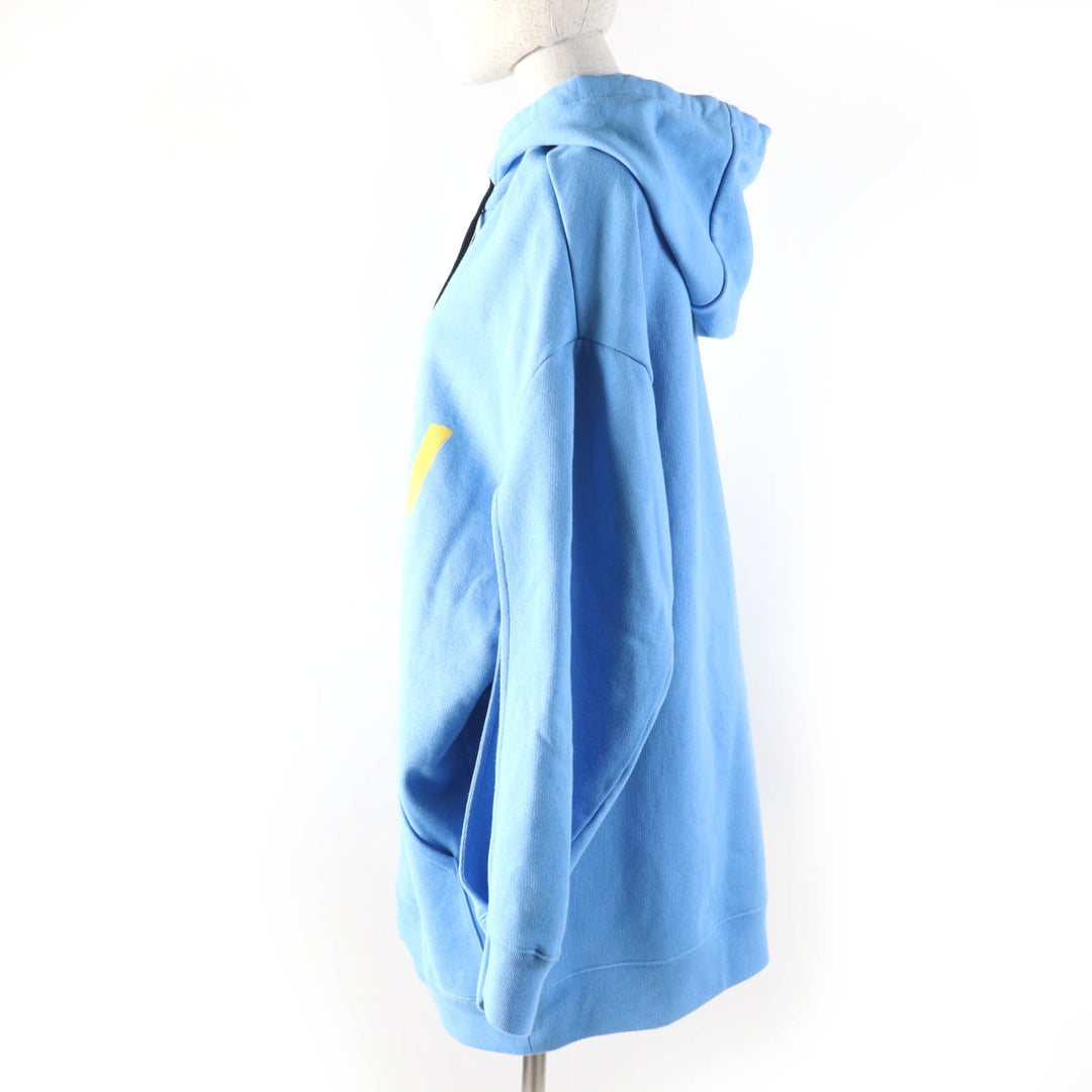 Excellent MARNI hoodie Lettering print oversized pullover blue cotton Women 36 ELJE0157P1