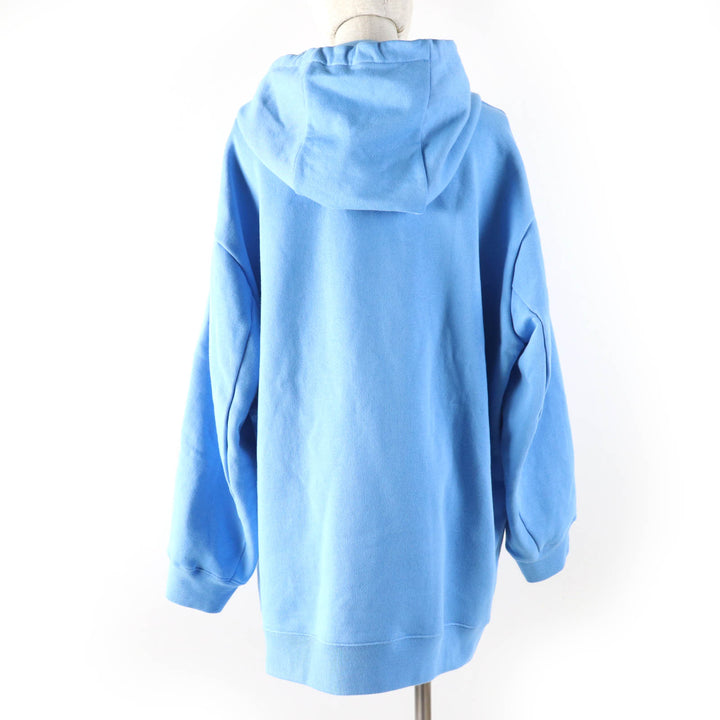 Excellent MARNI hoodie Lettering print oversized pullover blue cotton Women 36 ELJE0157P1