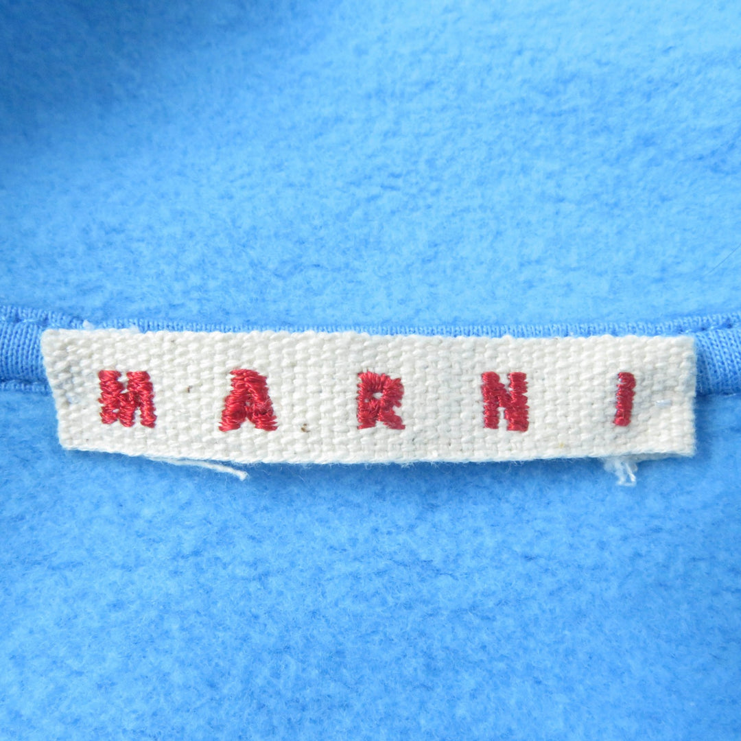 Excellent MARNI hoodie Lettering print oversized pullover blue cotton Women 36 ELJE0157P1