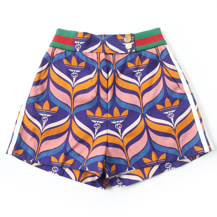 Pristine GUCCI×adidas Shorts Trefoil Web Line multicolor cotton Women 36 703006