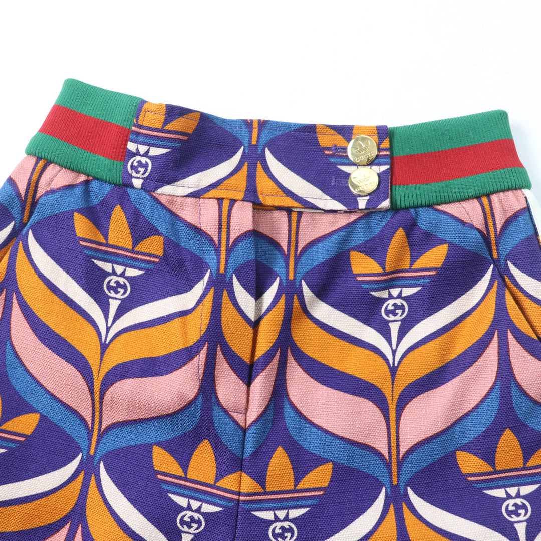 Pristine GUCCI×adidas Shorts Trefoil Web Line multicolor cotton Women 36 703006