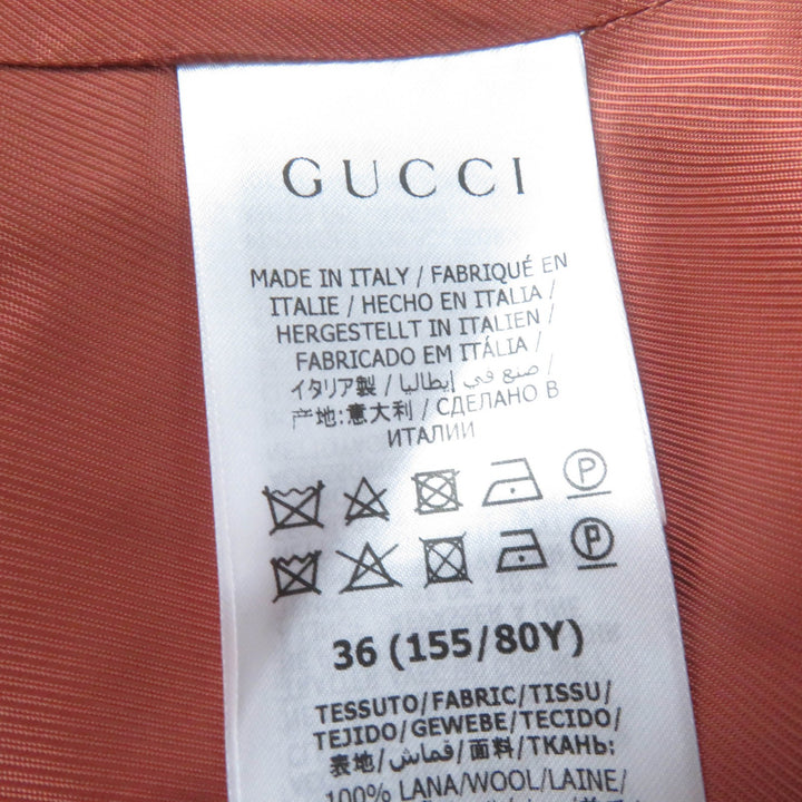 Excellent GUCCI Logo Pattern Vest and Jacket 2-Piece Set Brown Women 36 652629